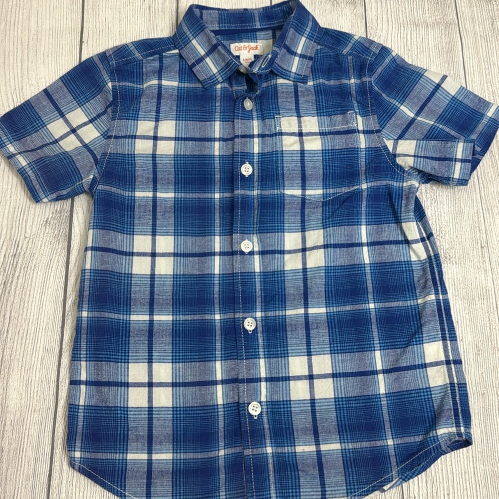 Cat & Jack Boys Plaid Button Down Shirt